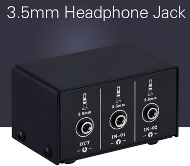 Linepaudio Audio Switcher 3.5Mm 2 In 1 Out / 1 In 2 Out A/B Schakelaar Stereo Audio splitter Box Met Geen Vervorming 3.5Mm Jack