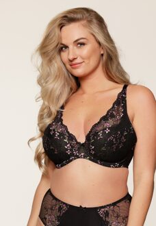 LingaDore DAILY Triangel plunge BH Zwart/Veelkleurig - EU 80D /UK 36D