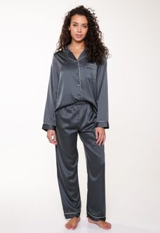 LingaDore Satijn Pyjama Set Grijs - 4XL
