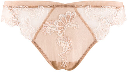Lingerie Dressing Floral String Bruin/Ivoor ACC0088 Huid/Ivoor - 40