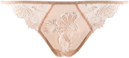 Lingerie Dressing Floral string Bruin/Ivoor ACC0588 Huid ( parelmoer) - 38