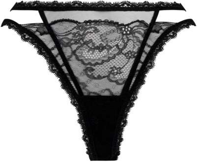 Lingerie Feerie Couture string sexy zwart Calais kant ACH0574 - 38