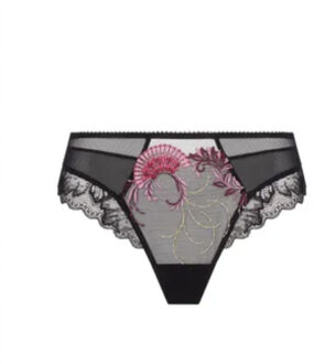 Lingerie Floraison Passion Slip Séduction zwart/roze ACH0786 - 38