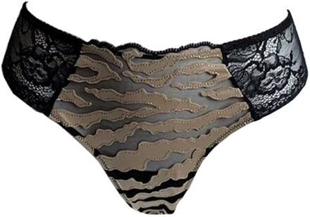 Lingerie Sauvage Slip 1441 Zwart/Bruin - 40