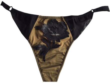 Lingerie slips Laser Flowers Tanga Zwart 1665 Zwart/Goud - 42