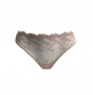 Lingerie slips Platinum Fashion slip huid 1332F Zwart/Ivoor - 42