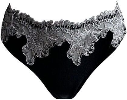 Lingerie Slips Platinum Royale String zwart/zilver 1630 Zwart/grijs - 40