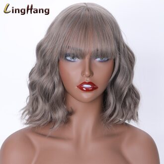 Linghang Mode Korte Golf Pony Pruik 15 Kleuren Hoge Temperatuur Synthetische Pruik Dames Ddaily Pruik 10A-68