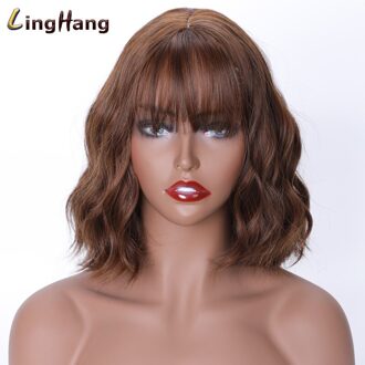 Linghang Mode Korte Golf Pony Pruik 15 Kleuren Hoge Temperatuur Synthetische Pruik Dames Ddaily Pruik 2-30