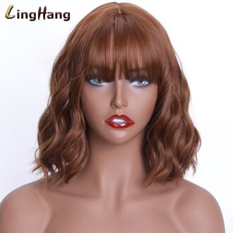 Linghang Mode Korte Golf Pony Pruik 15 Kleuren Hoge Temperatuur Synthetische Pruik Dames Ddaily Pruik 8-12-30