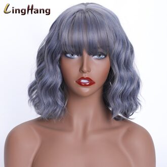 Linghang Mode Korte Golf Pony Pruik 15 Kleuren Hoge Temperatuur Synthetische Pruik Dames Ddaily Pruik wumailan