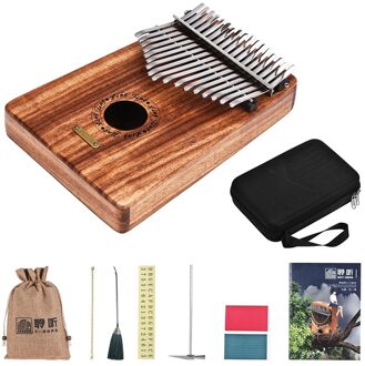 Lingting K17Y 17-Key Draagbare Duim Piano Kalimba Mbira Sandelhout Massief Hout Met Opbergtas Muziek Boek Stickers Tuning hamer