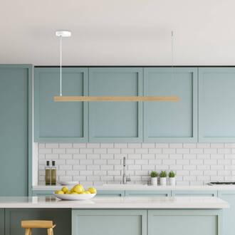 Linha LED hanglamp, beukenhout, 100 cm licht hout