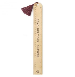 liniaal measure twice, formaat 33 cm. kleur goud