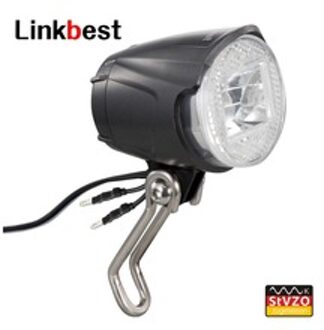 Linkbest Koplamp LED Fiets licht StVZO Goedgekeurd, Cree Led 40 Lux, Waterdichte IPX-5, 6 V-48 V voor hub dynamo en ebike