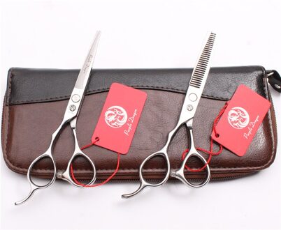 Linkerhand 6 Inch Professionele Jp Kapper Makas Zilver Snijden Schaar Dunner Schaar Professionele Haar Schaar Set Van Gereedschap wit