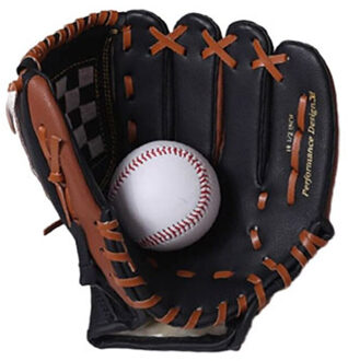 Linkerhand Honkbal Handschoenen Softbal Handschoenen Kinderen Jeugd Volwassen Training Pitcher Handschoenen Antislip Soft Wear-weerstand Bruin / 11.5 inches