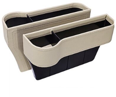Links/Rechts Universal Paar Passenger Driver Side Auto Seat Gap Opbergdoos Voor Pocket Organizer Telefoon Houders Beige