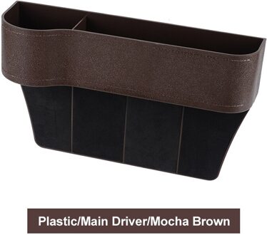 Links/Rechts Universal Passenger Driver Side Auto Seat Gap Opbergdoos Pocket Organizer Drinken Telefoon Houder Zwart/Bruin auto Interieur bruin links
