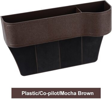 Links/Rechts Universal Passenger Driver Side Auto Seat Gap Opbergdoos Pocket Organizer Drinken Telefoon Houder Zwart/Bruin auto Interieur bruin rechtsaf