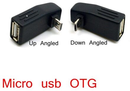 Links & Rechts & Up & Down Schuine Micro USB man USB 2.0 vrouwelijke Host OTG adapter Connector rechtsaf
