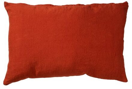 LINN - Kussenhoes 40x60 cm - 100% linnen - Potters Clay - oranje Rood