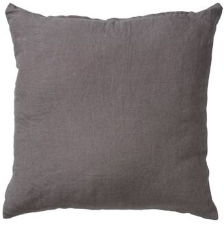 LINN - Kussenhoes 45x45 cm - 100% linnen - effen kleur - Charcoal Gray - antraciet Grijs