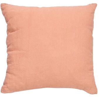 LINN - Kussenhoes 45x45 cm - 100% linnen - effen kleur - Muted Clay - roze