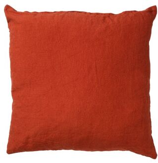 LINN - Kussenhoes 45x45 cm - 100% linnen - effen kleur - Potters Clay - oranje Rood