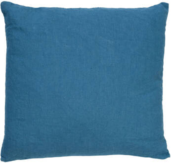 Linn - Sierkussen Linnen Provincial Blue 45x45 Cm - Blauw - Blauw