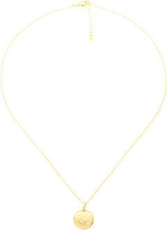 'Linn' Vrouwen 925 Sterling Zilveren Set: Ketting-Pendant + Oorbellen - Gouden SET-7130/G