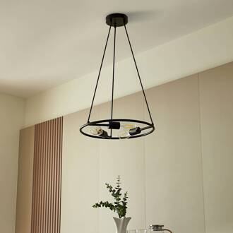 Linnard hanglamp van staal, 3-lamps zwart