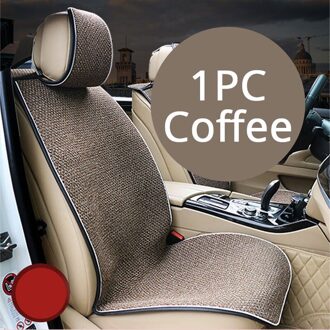 Linnen Auto Bekleding Vier Seizoen Universele Automobiles Stoelhoezen Anti Silp Pad Mat Auto Zitkussen Protector Ademende Vlas 1stk koffie