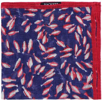 Linnen Bedrukte Koivissen Heren Navy/Rood Hank Zakdoeken Veelkleurig - One Size