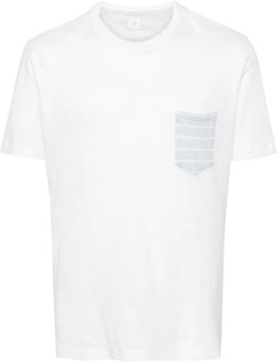 Linnen Borstzak T-shirt Eleventy , White , Heren - L,M