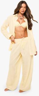 Linnen Broek Met Wijde Benen Voor Het Strand, Lemon