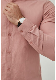 Linnen heren overhemd licht 30-6 Roze - XXL