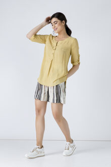 Linnen Look Blouse Mosterdgeel - EU 36 / UK 8