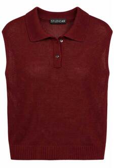 Linnen mouwloze top Paloma  bordeaux - XS,S,M,L,XL,