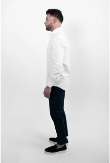 Linnen overhemd - - maat 43 (XL) Wit