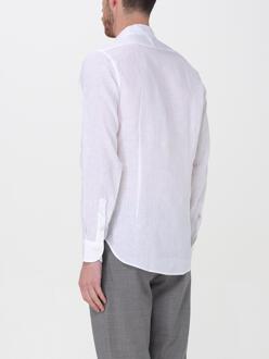 Linnen Overhemd met Mandarijnkraag Wit