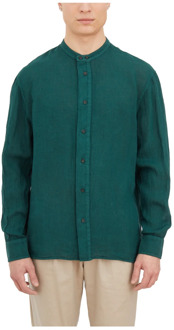 Linnen Overhemd Paolo Pecora , Green , Heren - 2Xl,Xl,L,M,3Xl