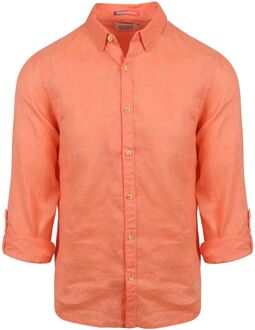 Linnen Overhemd Zalm Oranje - XXL