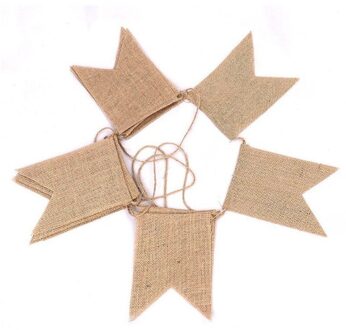 Linnen Swallowtail Zonder Letters Wimpel Retro Wedding Party Kerst Boutique Decoratieve Pull Bloem Opknoping Vlag 15 Stuks