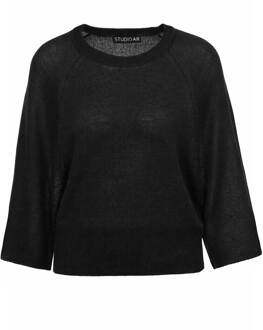 Linnen sweater Marisol  zwart - XS,S,M,L,XL,