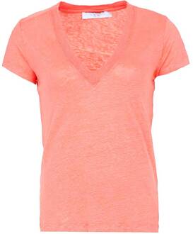 Linnen T-shirt Rodeo  rood - L,