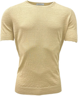Linnen T-shirt, Ronde hals, Zand Gran Sasso , Beige , Heren - 2Xl,Xl,L,3Xl