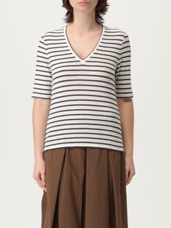 Linnen V-hals Korte Mouwen Top Lichtgrijs