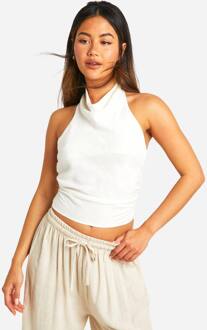 Linnenlook Rugloze Haltertop, White - 42