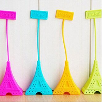 Linsbaywu 1 Pc Silicone Theezakje Eiffeltoren Losse Zetgroep Zeef Herbal Spice Filter